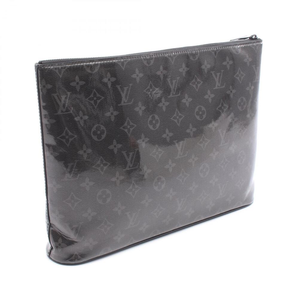 Louis Vuitton Shoulder Cosmos Leather Monogram Bag Pochette Canvas Clutch Brown